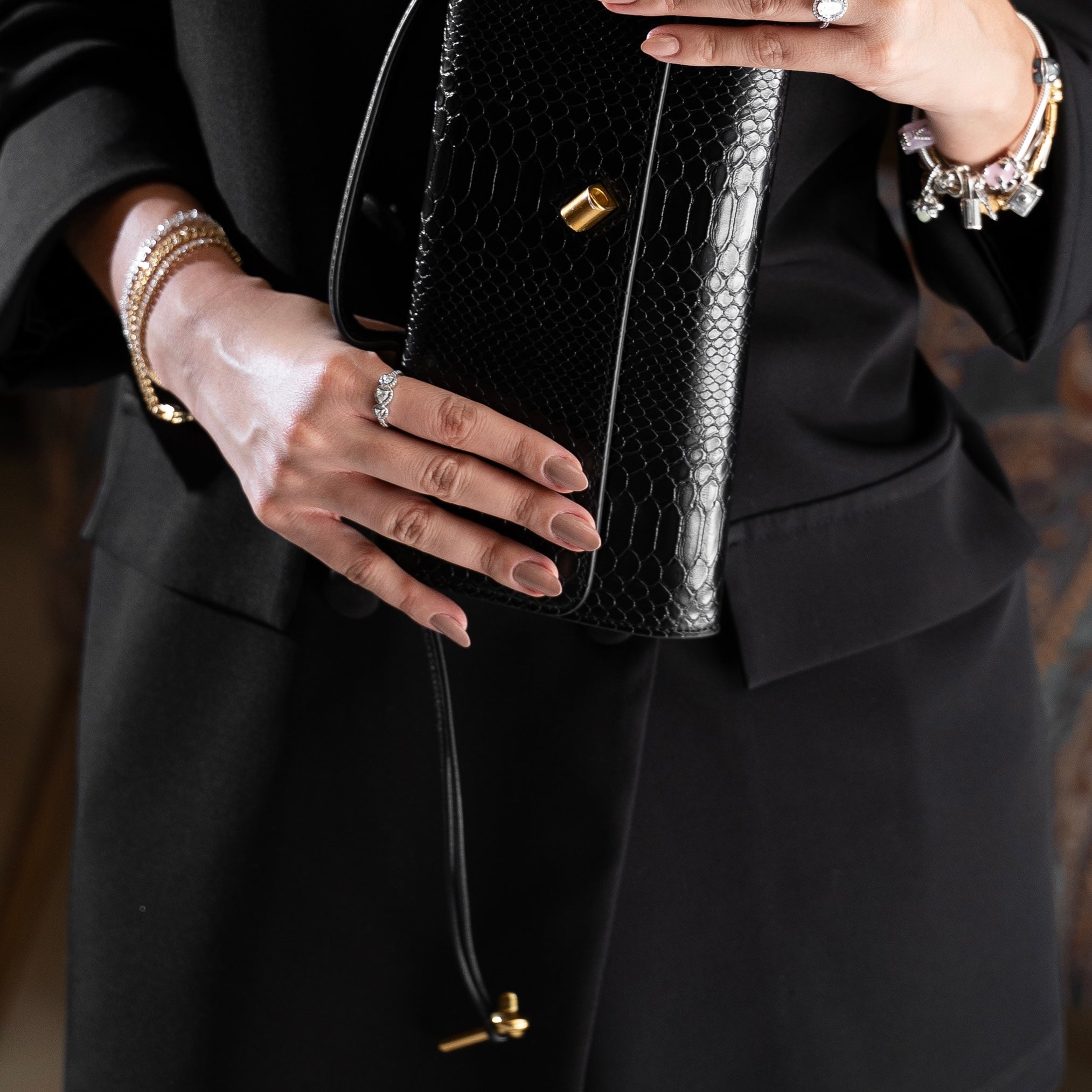 Bolso baguette textura