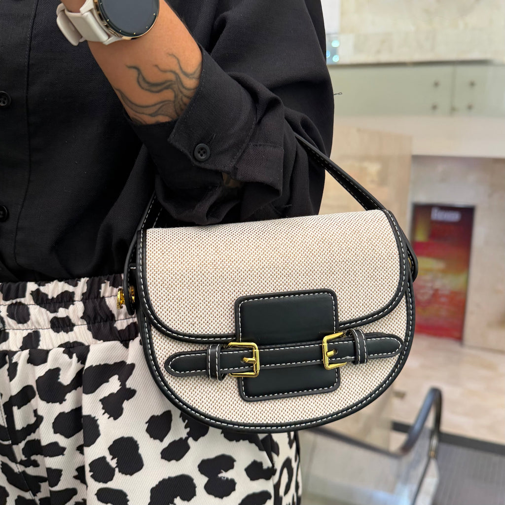 Bolso Saddle bicolor